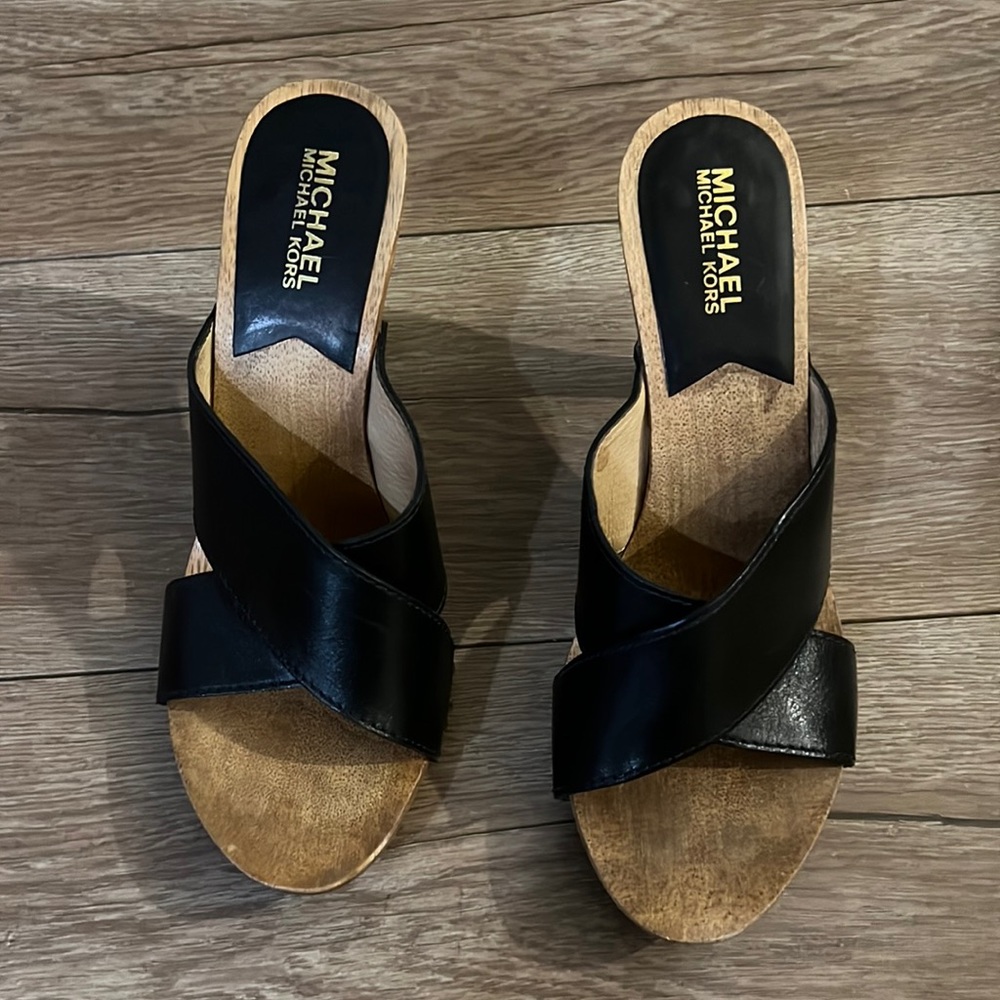 Michael Kors Leather Platform Clogs